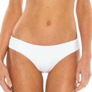 Becca loreto ribbed bikini bottom white low rise